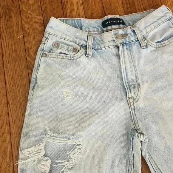 AEROPOSTALE MOm Jean acid washed size 00 double zero - Picture 2 of 11